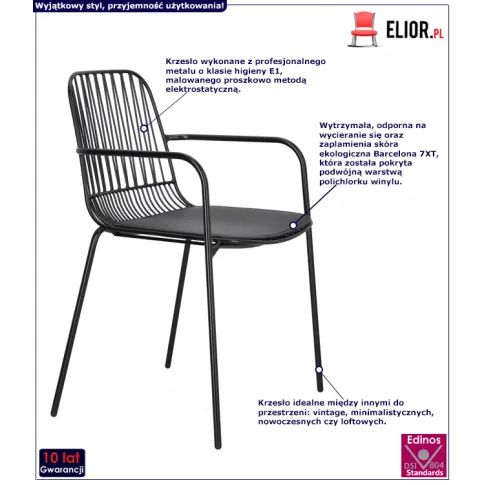 Czarne krzesło Novis 2X nowoczesne