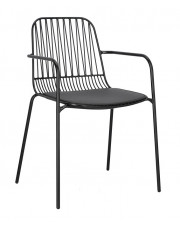 Czarne krzesło z poduszką - Novis 2X w sklepie Edinos.pl