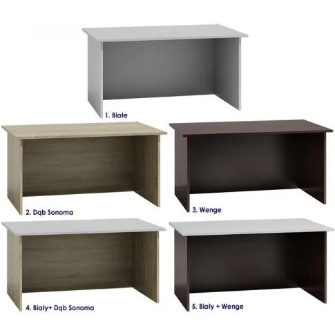 Szczegółowe zdjęcie nr 4 produktu Biurko komputerowe Hirell - białe + wenge