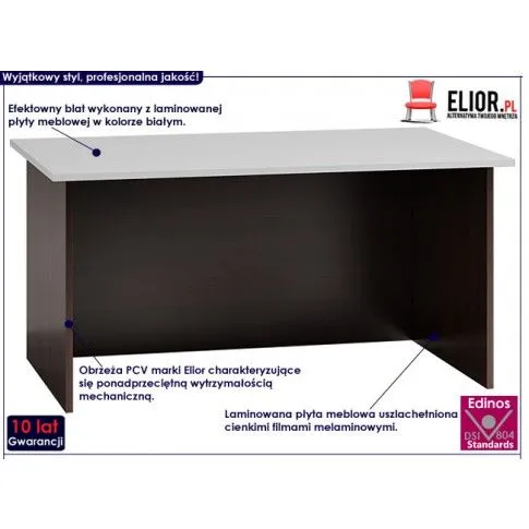 Fotografia Biurko komputerowe Hirell - białe + wenge z kategorii Strona główna