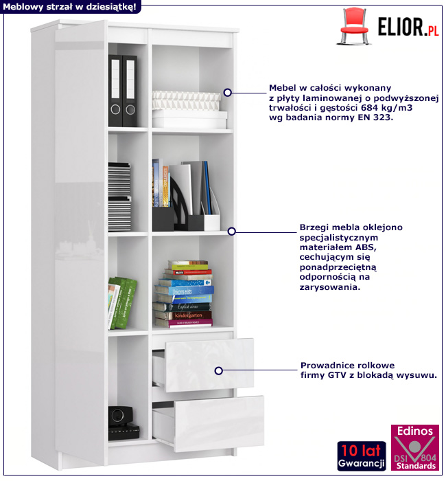 Biały regał Tiare 4X