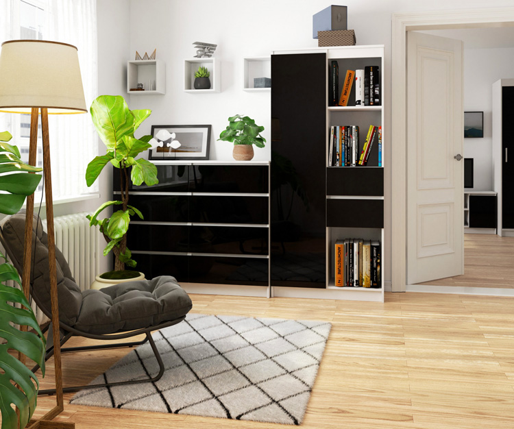 Regał do salonu lub biura Vasco 4X