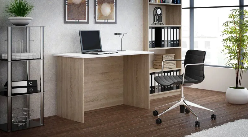 Biurko dla dziecka białe, dąb sonoma Hirell