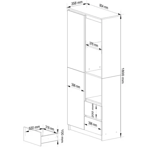 Wymairy regału z szufladami Tiare 3X