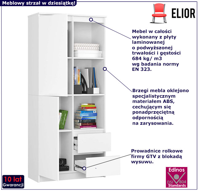 Biały regał Tiare 3X