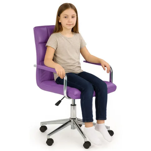 Zdjęcie produktu Fioletowe krzesło do biurka młodzieżowe - Petuli 2X.