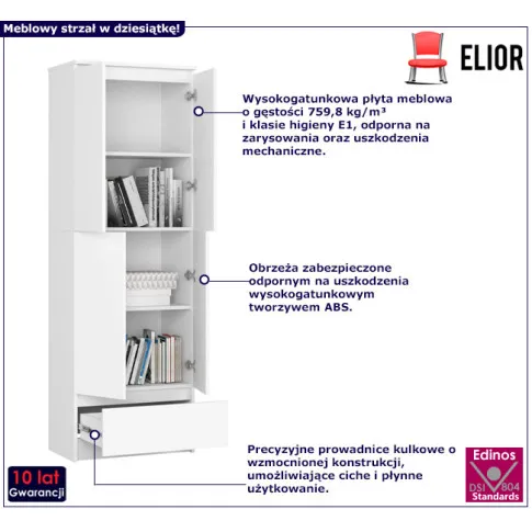 Regał w kolorze białym Evon 3X