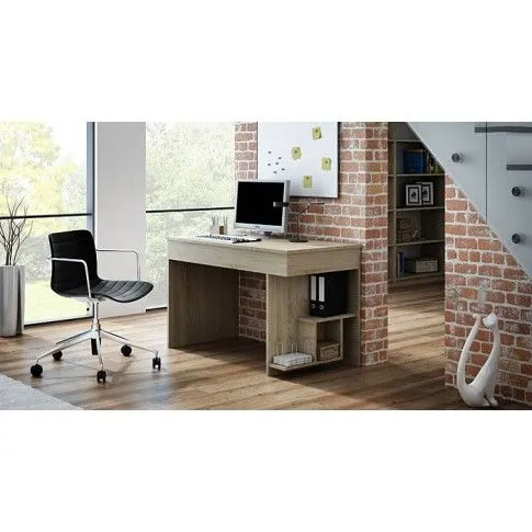 Zdjęcie nowoczesne biurko z otwieranym schowkiem dąb sonoma Florentino | Edinos.pl