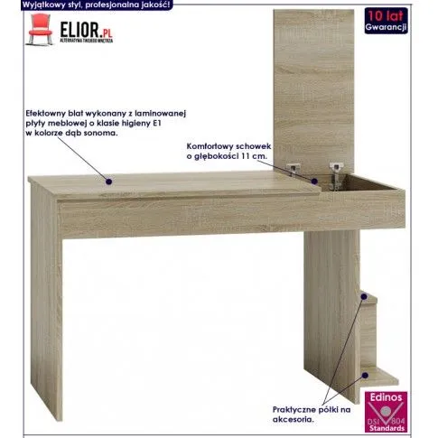 Fotografia Biurko ze schowkiem Florentino - dąb sonoma z kategorii Biurka