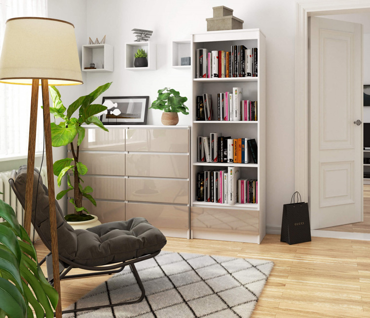 Wizualizacja wnętrz z wykorzystaniem regałów Harpos 4X