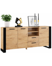 Długa komoda dąb artisan - Everol 6X w sklepie Edinos.pl