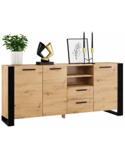 Długa komoda dąb artisan - Everol 6X w sklepie Edinos.pl