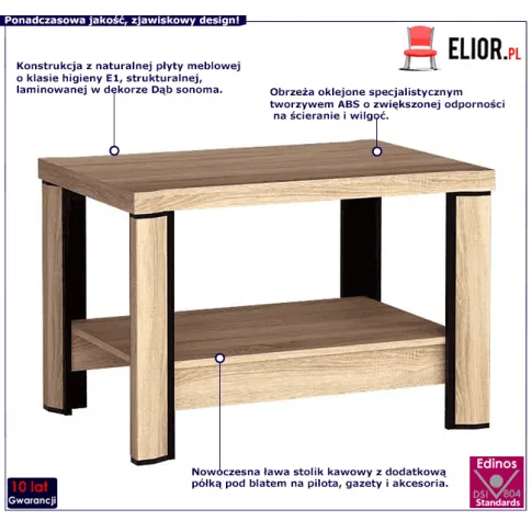Ława kawowa z półką dąb sonoma Verna 16X