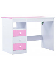 Różowo-białe biurko dziecięce z uchylnym blatem Tobby w sklepie Edinos.pl