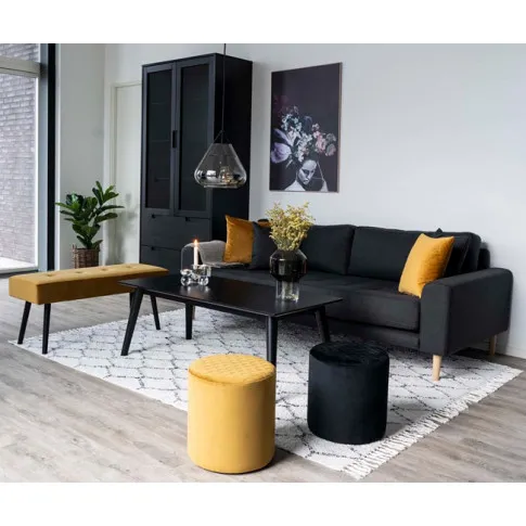 Musztardowa pufa Frenne designerska