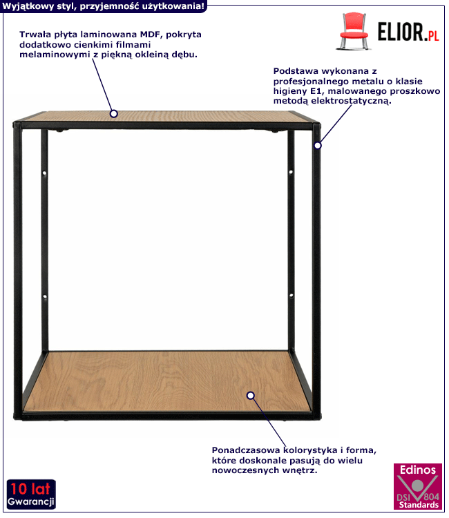 Minimalistyczna półka ścienna Okto - dąb