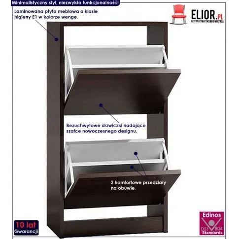 Fotografia Szafka na obuwie Repos 2X - wenge z kategorii Szafki