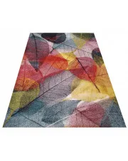 Prostokątny kolorowy dywan w liście - Mildon w sklepie Edinos.pl