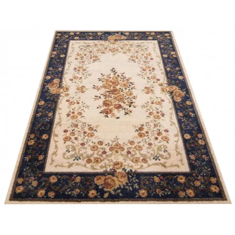 Granatowy prostokątny dywan do salonu Epris