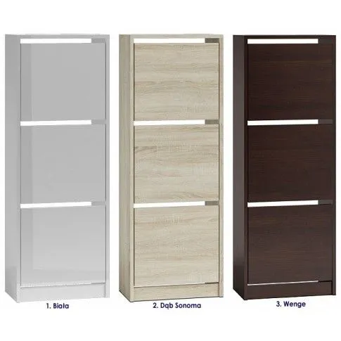 Szczegółowe zdjęcie nr 4 produktu Wąska uchylna szafka na buty Repos 3X - wenge
