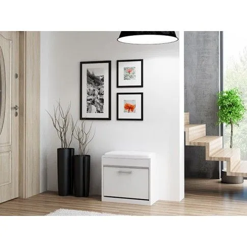 Zdjęcie biała szafka na buty z siedziskiem Cella 2X | Edinos.pl