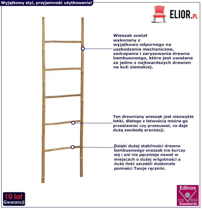 Drabinka na ręczniki łazienkowy Rimon 3X
