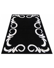 Czarny prostokątny dywan z białym wzorem - Bonix w sklepie Edinos.pl