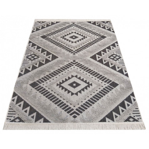 Szary nowoczesny dywan we wzory Romser