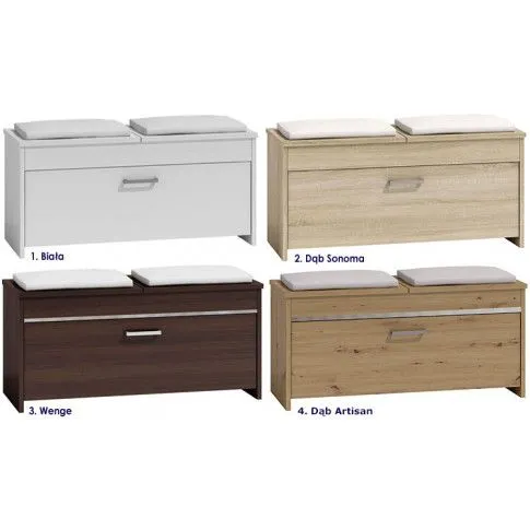 Szczegółowe zdjęcie nr 5 produktu Siedzisko z szafką na buty do przedpokoju Cella 3X - dąb sonoma