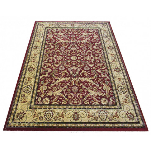 Czerwony klasyczny prostokątny dywan do salonu Rismo