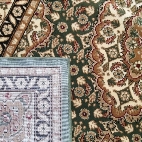Zielony dekoracyjny dywan w stylu retro Hamir
