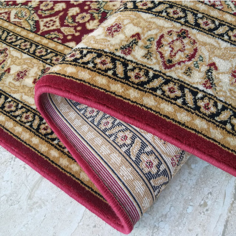 Czerwony prostokątny dywan w stylu retro Hamir