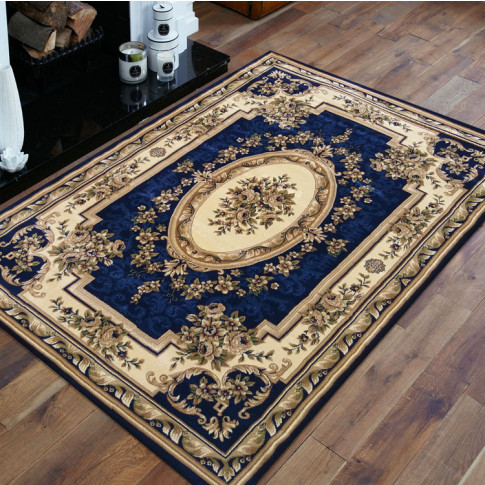 Granatowy prostokątny dywan do salonu Turris