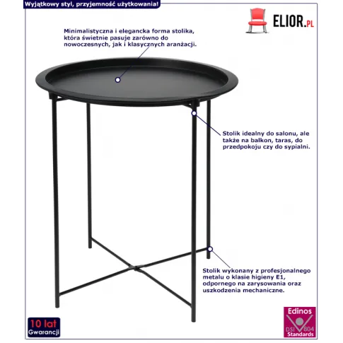 Czarny stolik Cavo loftowy