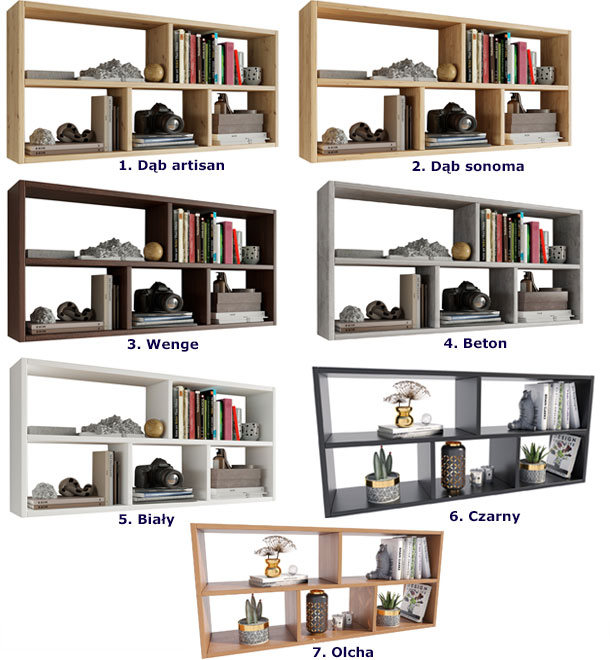 regał wiszący z pięcioma półkami Ovenis