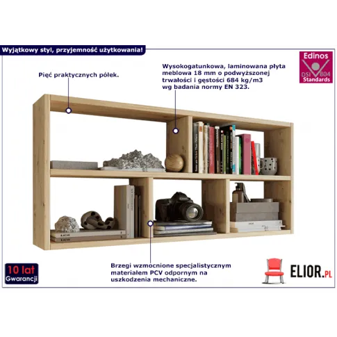 Regał wiszący z pięcioma przegródkami Gerva