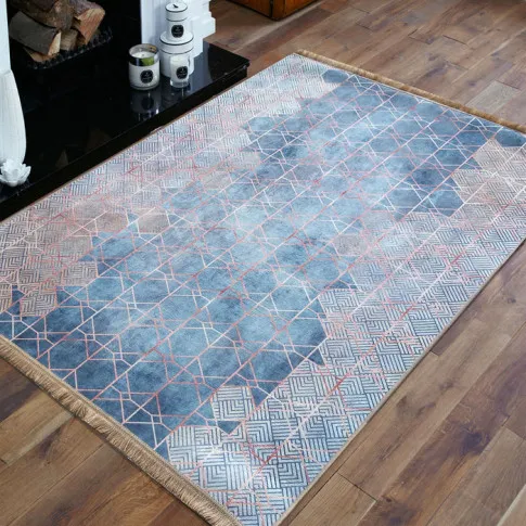 Niebiesko-różowy dywan w stylu nowoczesnym Gartix