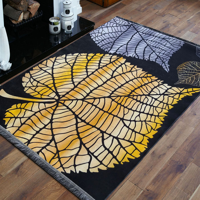 Czarny nowoczesny dywan we wzory Lifis