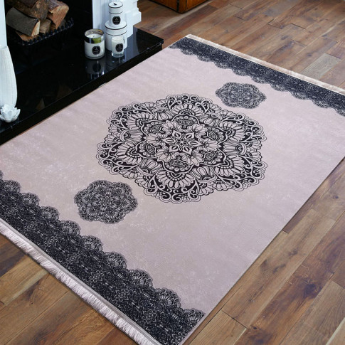 Nowoczesny różowy dywan dekoracyjny Carmeno