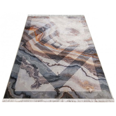 Szary prostokątny nowoczesny dywan Marmos