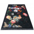 Czarny prostokątny dywan w kwiaty Rubiox