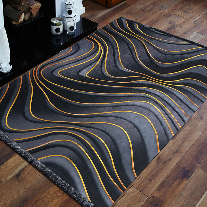 Nowoczesny ciemnoszary dywan we wzory Rendez 4X