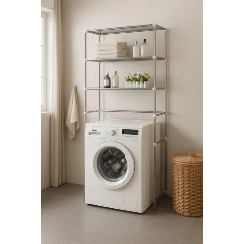 Srebrne półki nad pralkę tekstylne   Linelis 3X