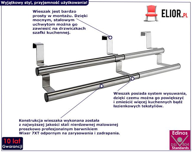 Nowoczesny rozsuwany uchwyt kuchenny Elaura