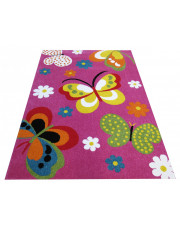 Różowy dywan dla dziewczynki w motylki - Mexi w sklepie Edinos.pl