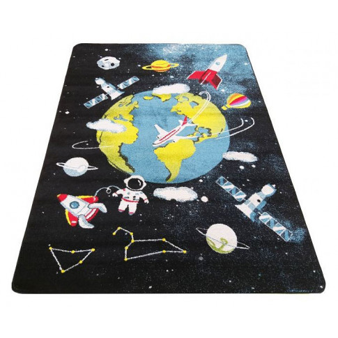 Czarny dywan dziecięcy w kosmos Timoti