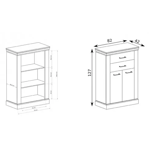 Wymiary komody wysokiej Almira 7X