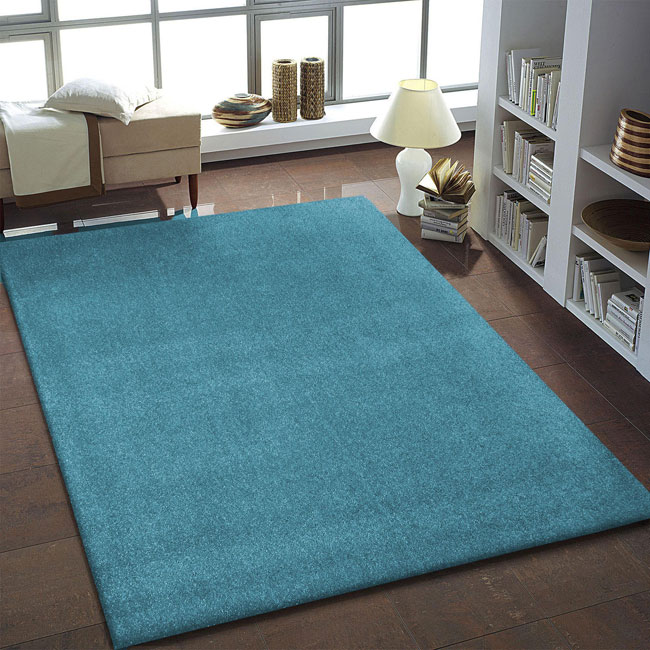 Niebieski nowoczesny dywan do salonu i sypialni Bernis 2X