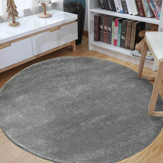 Szary okrągły dywan do salonu Bernis 3X