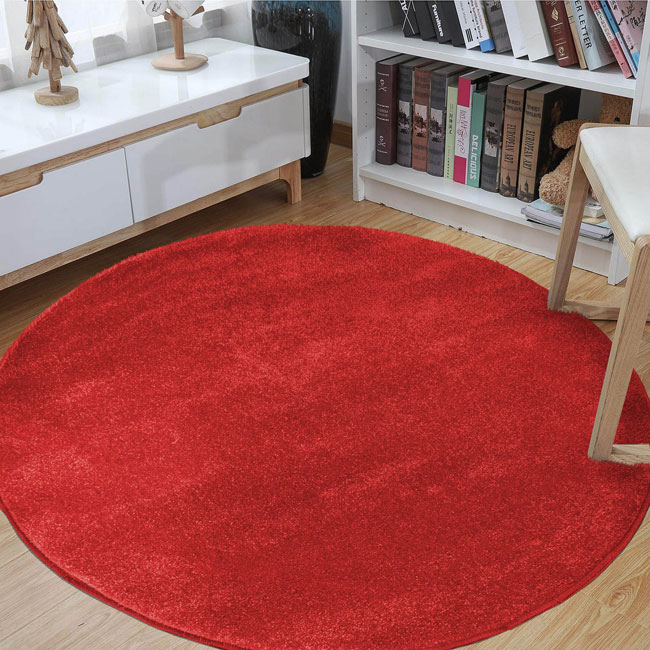 czerwony okrągły dywan do salonu Bernis 3X
